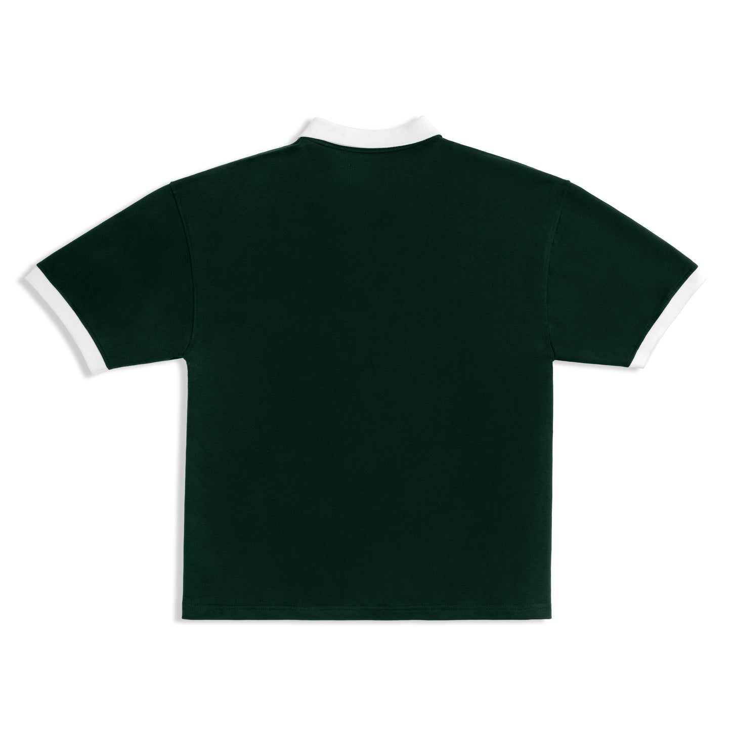 Contrast Collar Polo - Forest Green/White