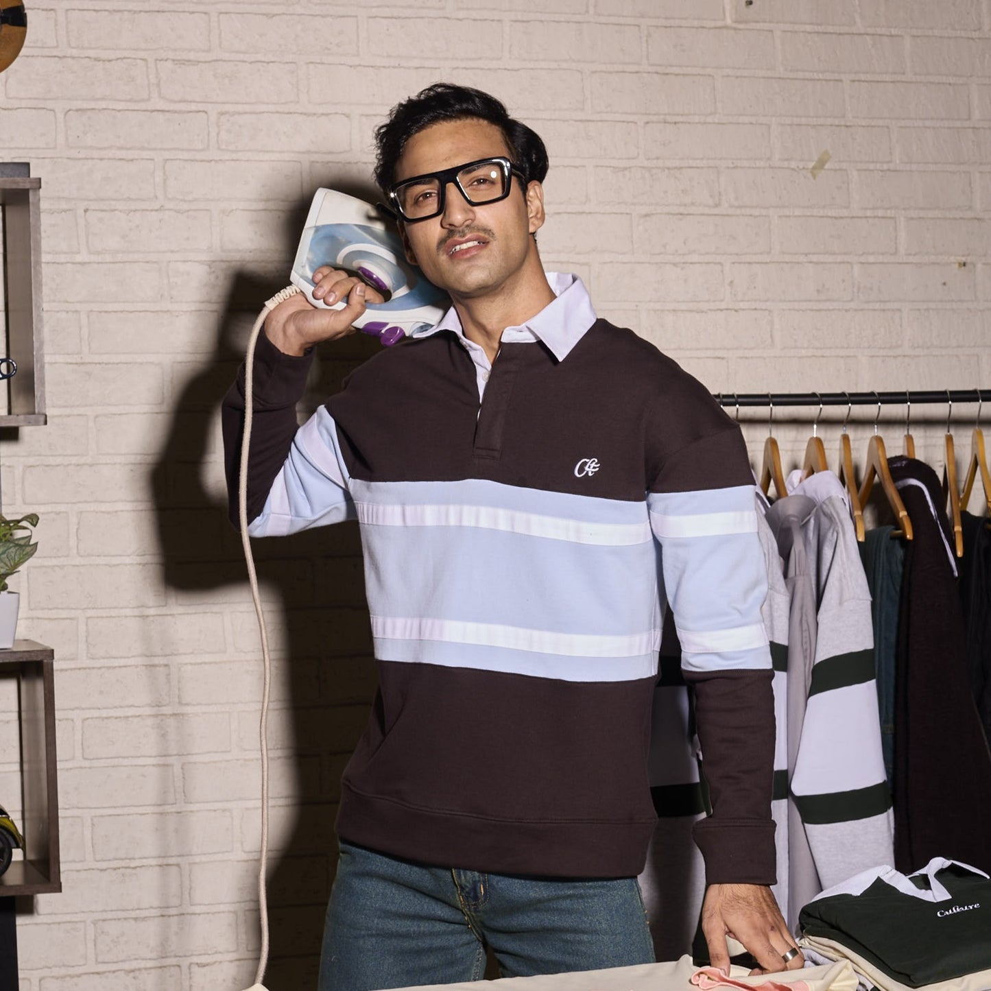 Crossover Sweat - Coffee bean / Winter Sky