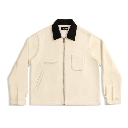 Boardroom Shacket - Ivory/Coffee Bean