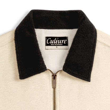 Boardroom Shacket - Ivory/Coffee Bean