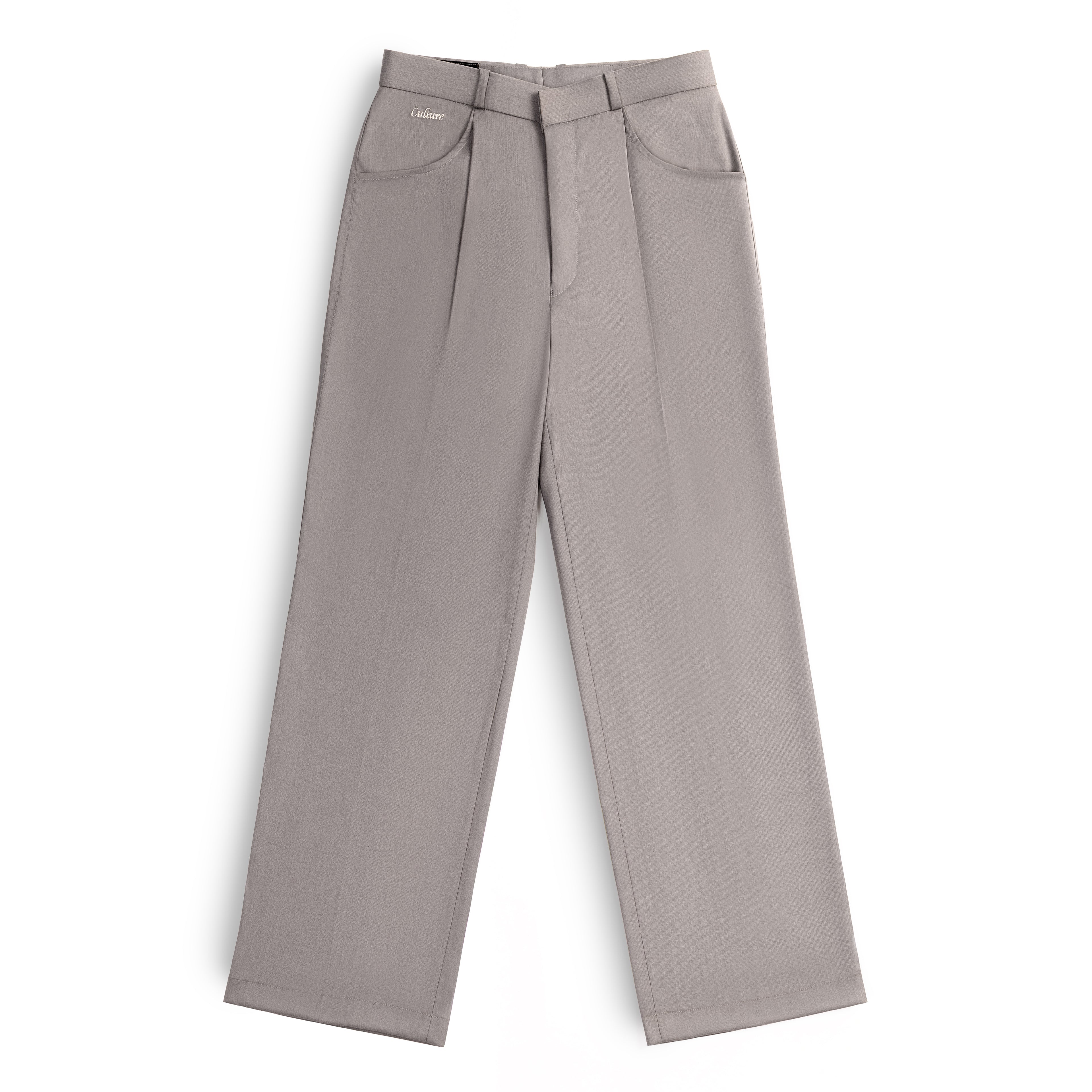 Rich Pleated Pants - Light Grey