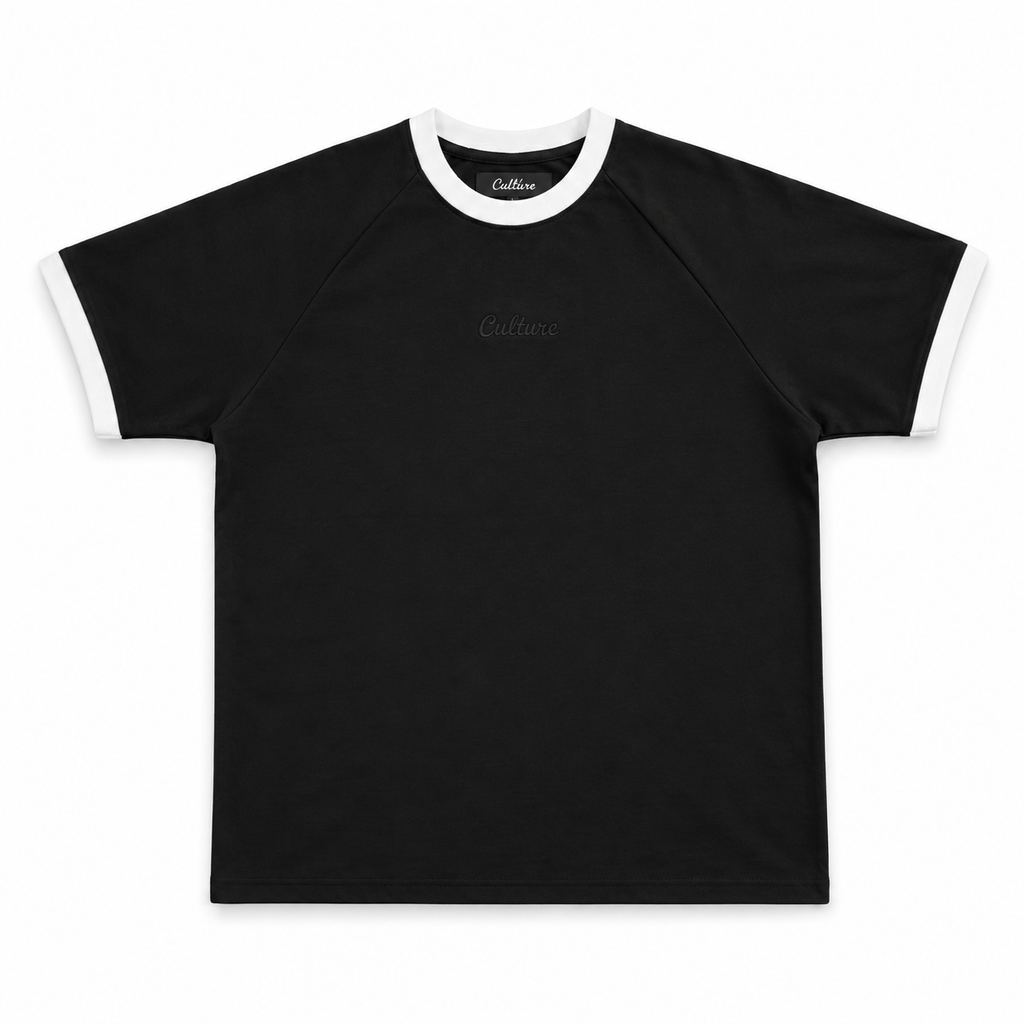 Ringer Raglan Tee - Black / White