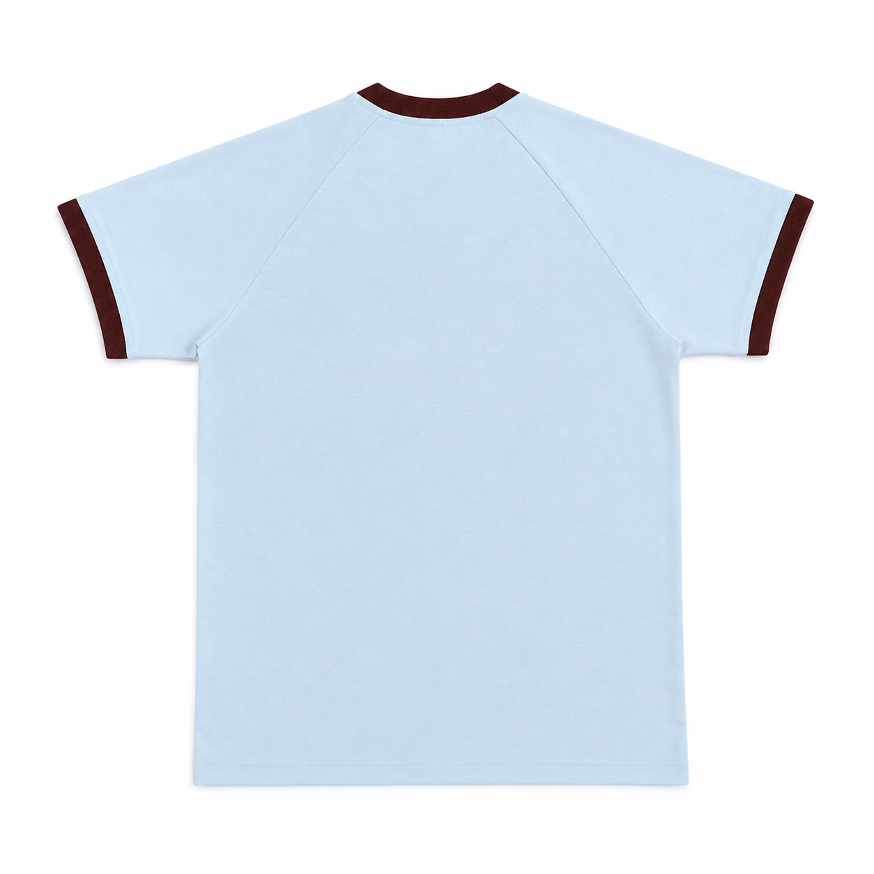 Ringer Raglan Tee - Powder Blue/ Coffee Bean