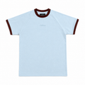 Ringer Raglan Tee - Powder Blue/ Coffee Bean